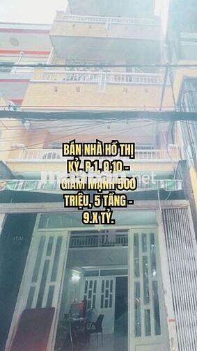 🏠 BÁN NHÀ HỒ THỊ KỶ, P.1, Q.10 - GIẢM MẠNH 500 TRIỆU, 5 TẦNG - 9.X