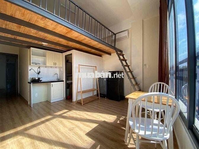 duplex cửa sổ lớn siêu thoáng máy giặt riêng full nội thất