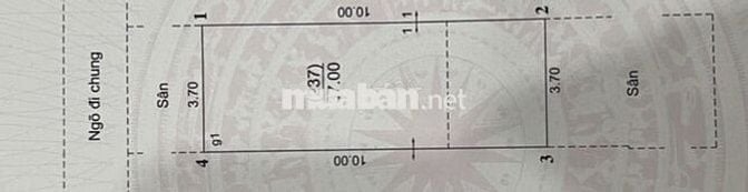 Nhà 60,8m2, mặt tiền 3,7m, 2 mặt thoáng,ngõ 94 phố Tân Mai.