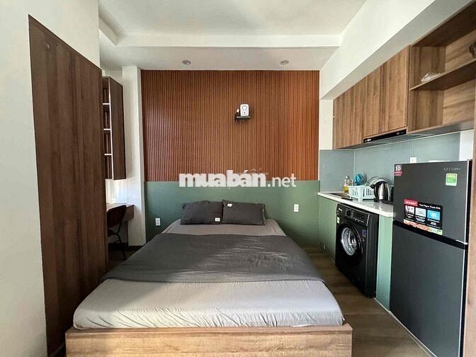 Căn hộ 1PN ban công view city, full nội thất, máy giặt riêng