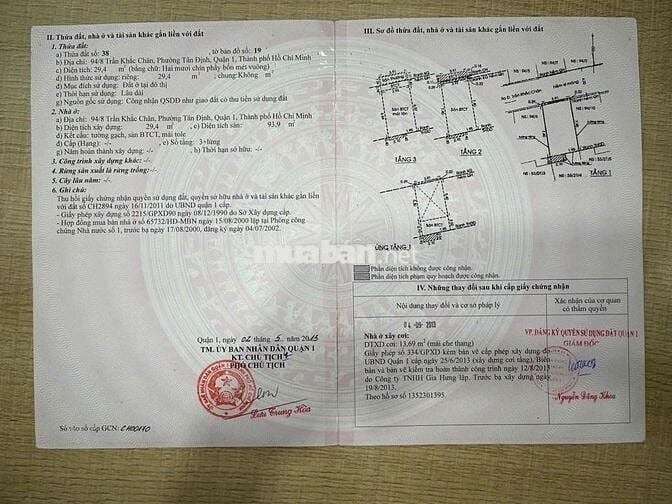 BÁN NHÀ HXH TRẦN KHẮC CHÂN, TÂN ĐỊNH, QUẬN 1