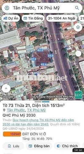 34.6M MẶT TIỀN QL51 - TÂN PHƯỚC - PHÚ MỸ !