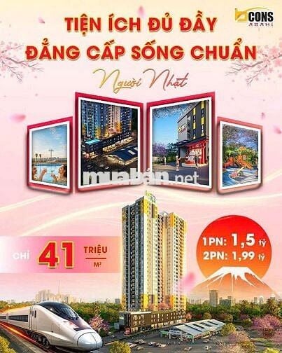 Mở bán căn hộ Bcons Asahi 1pn chỉ 1ty5 2pn 1ty99