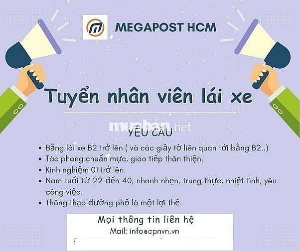 MEGAPOST HCM TUYỂN LÁI XE TẢI ĐI LÀM NGAY