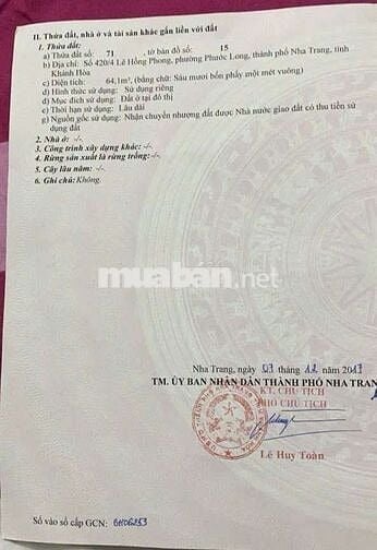 Bán nhà hẽm Lê Hồng Phong Nha Trang