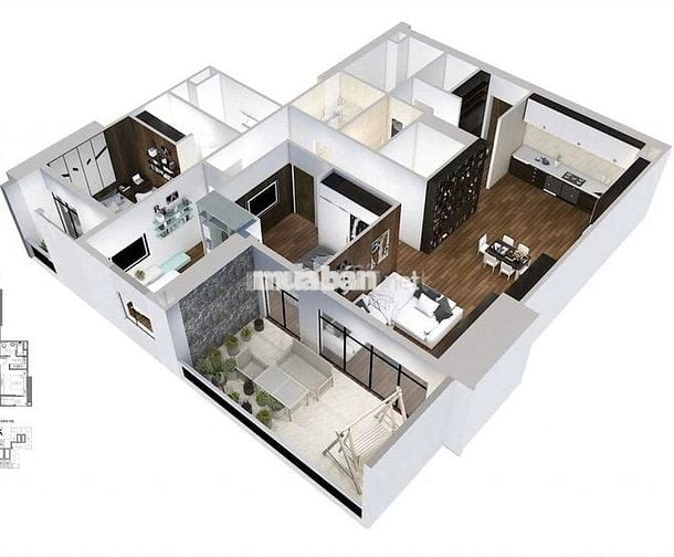 Căn hộ 135.26m2, 3PN + 1 P. Nhỏ, 2VS,1 P. Giặt, Hà Đông