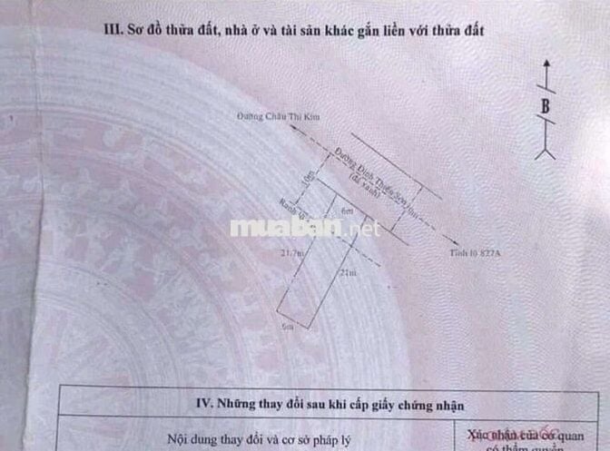 Đất thổ ngang 6m dài 21m mặt tiền đường Đinh Thiếu Sơn