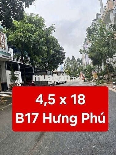 BÁN NỀN ĐẸP - ĐƯỜNG B17, KDC HƯNG PHÚ 1