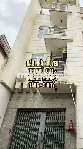 🏠 BÁN NHÀ NGUYỄN THỊ NHỎ, Q.11 - NGANG 7.5M, 4 TẦNG - 9.X TỶ.