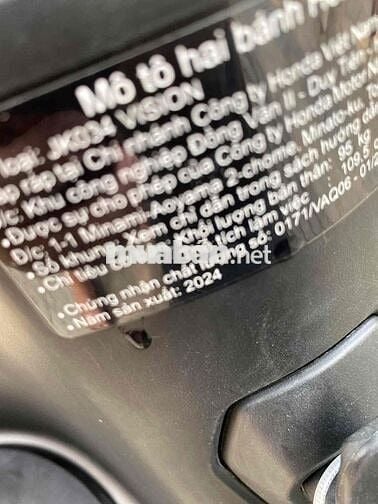 Bán xe Vision 2024 odo Lướt 1000km : 9 chủ