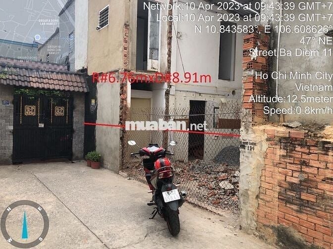 Bán Nhà Nát 2 MT hẻm trước sau (6,7m x 8,9m) đường Bà Điểm 11, Hocmon