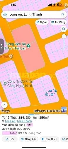Bán đất khu tái định cư Thái Lạc