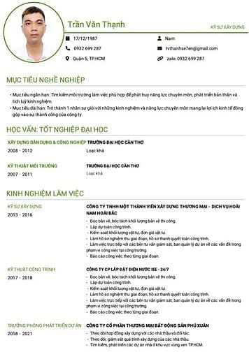 Nam, Kỹ sư xây dựng DD&CN, tìm việc làm khu vực hcm và khu vực lân cận