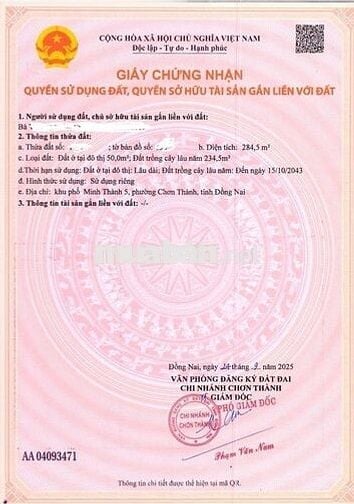 Đất thổ cư Chơn Thành, Bình Phước