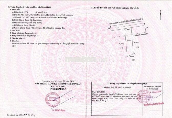 Chính Chủ Bán Gấp Đất Mặt Tiền Lớn TT Cần Đước