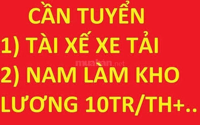 Công ty thiết bị trường học Vi Na tuyển NV chạy xe tải, NV Nam làm kho