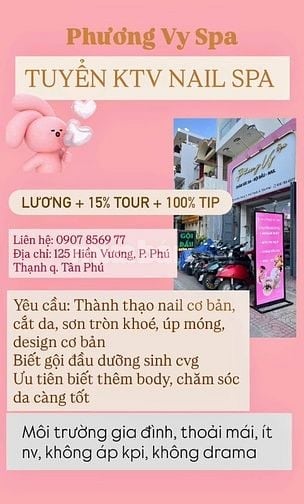 Phương Vy Spa, Tân Phú tuyển kĩ thuật viên