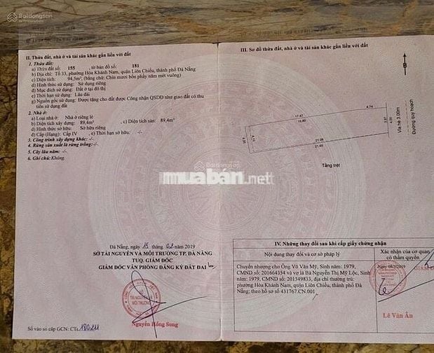Bán đất kèm nhà cấp 4 đầu đường mẹ suốt