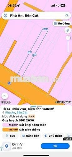 Bán đất mặt tiền DT 744 Phú An Bến Cát vị trí kinh doanh buôn bán