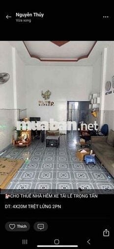 CHO THUÊ NHÀ ĐƯỜNG LÊ TRỌNG TẤN (4x20m