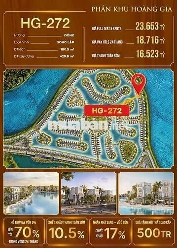 🏝️BIỆT THỰ SONG LẬP GIÁ TỐT PHÂN KHU HOÀNG GIA VỊ TRÍ TRỤC CHÍNH