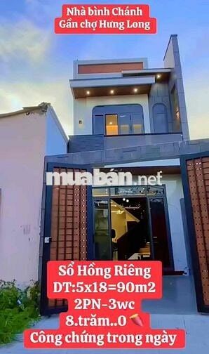 NHÀ 1 TRỆT 1 LẦU Ở HƯNG LONG, 3PN-2WC 800trieu
