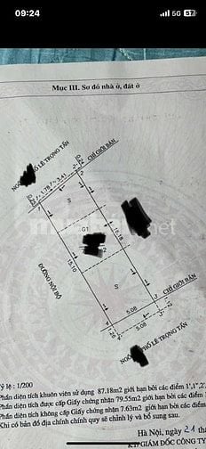 Bán nhà phố Lê Trọng Tấn, Thanh Xuân , Lo góc dt 88m, 5 tầng, mt5m oto