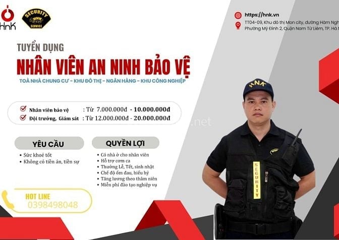 Tuyển Bảo vệ lâu dài Và Thời Vụ 15 ngày - 1 tháng ở Mỹ đình Hà Nội