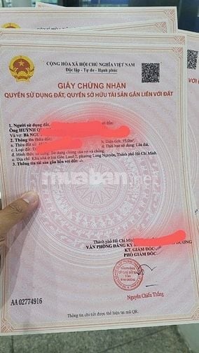 Bán đất đã có Sổ Hồng . DT : 5×19 lộ giới 13m - 18m