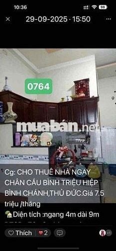 nhà 1 lầu 2pn2wc ngay chân cầu bình triệu