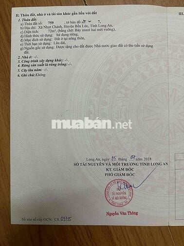 Bán đất nền Khu dân cư Thanh Yến