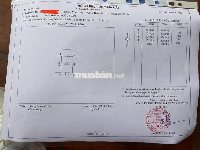 BÁN NHÀ TÂN KHAI - HOÀNG MAI , 15M2, 2 TẦNG, NGÕ VF3 - CHỈ -1,35 TỶ