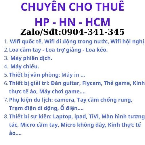 Cho Thuê Thiết Bị Phục Vụ Sự Kiện, Hội Nghị, Du Lịch... Zalo/Sđt 09043