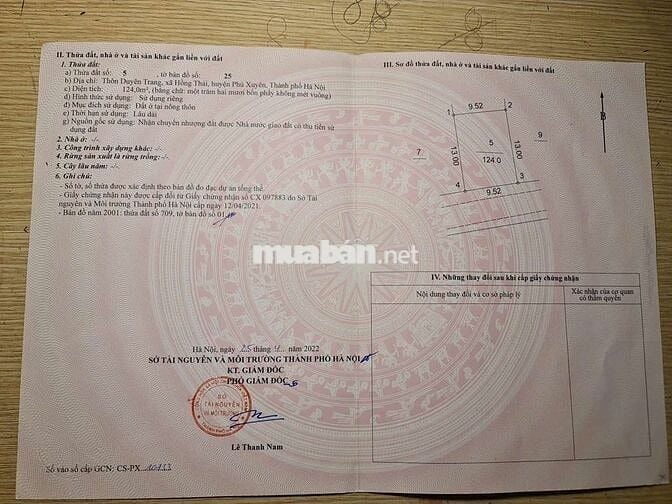 Cần thanh khoản gấp lô đất đường bến đò vườn chuối Phú Xuyên, Hà Nội