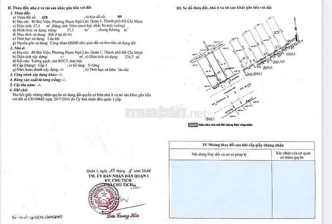 Mặt tiền hiếm Bùi Viện Q1, 5 tầng, dòng tiền 220tr/ tháng, giá 59 tỷ