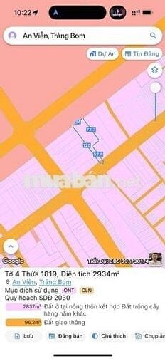 Bán đất khu vực An Viễn, Trảng Bom, Đồng Nai, giá siêu hời 15 tỷ