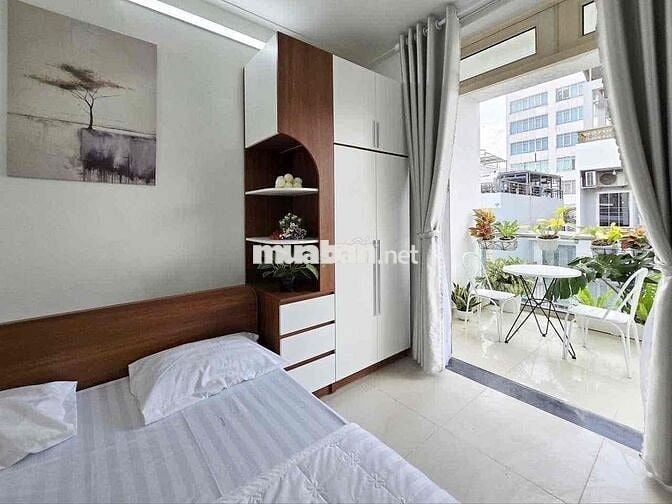 1PN Tách Bếp - Ban Công Lớn 🌇 Hẻm oto Full nội thất 100%