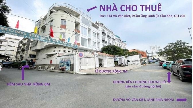 Nhà lầu đẹp, MT Võ Văn Kiệt, Q.1, vị trí đẹp, chỗ đậu ô tô rộng thoáng