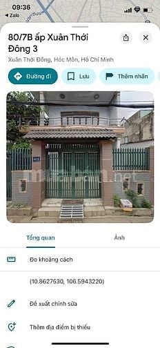 Nhà 80/7B ấp 3 Xuân Thới Đông 