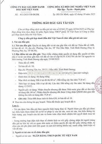 BĐS Phường Tân An, TP Thủ Dầu Một, Bình Dương (Phường Phú An, TP HCM).