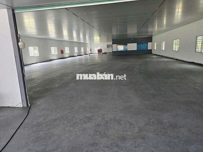 Cho thuê xưởng Thuận An 1200m nền epoxy trần panel đường cont