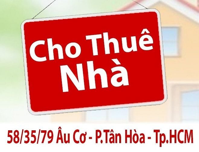 CHO THUÊ NHÀ 58/35/79 Âu Cơ, P.Tân Hòa, Tp.HCM dt:1,6x10m trệt, 1 lầu
