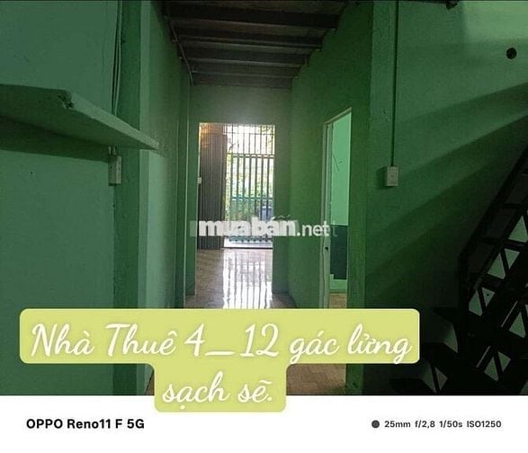 Nhà Thuê 4/12 gác lửng Đường kênh trung ương Vĩnh Lộc b. Gần mặt tiền