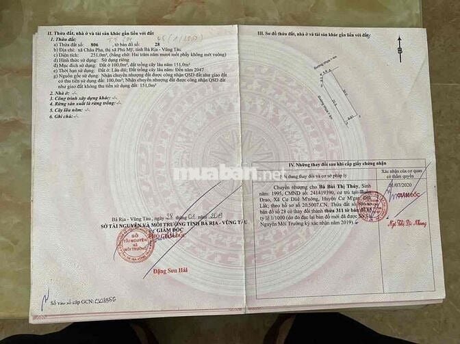 Mình chính chủ kẹt tiền ra gấp lô đất 2 mặt tiền đất biệt thự Châu Pha