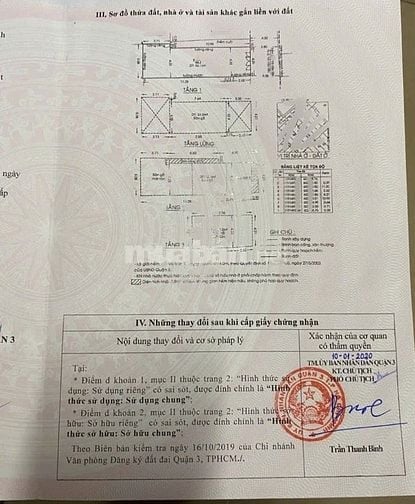 Bán nhà cấp 4 có 3 lầu dt 66m2 đất hẻm 4m đường Võ Văn Tần Quận 3