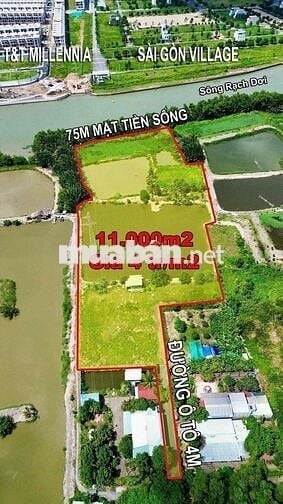 Cần bán 11.000m2 đất nhà ven sông hẻm 1991 Xã Hiệp Phước, Nhà Bè.
