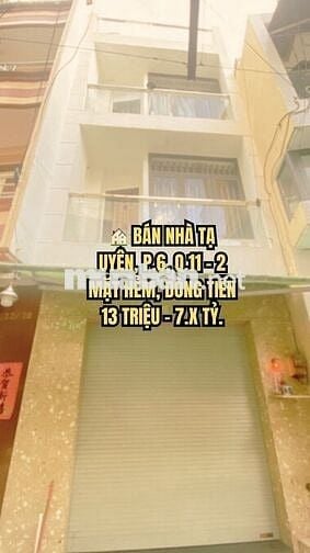 🏠 BÁN NHÀ TẠ UYÊN, P.6, Q.11 - 2 MẶT HẺM, DÒNG TIỀN 13 TRIỆU - 7.X