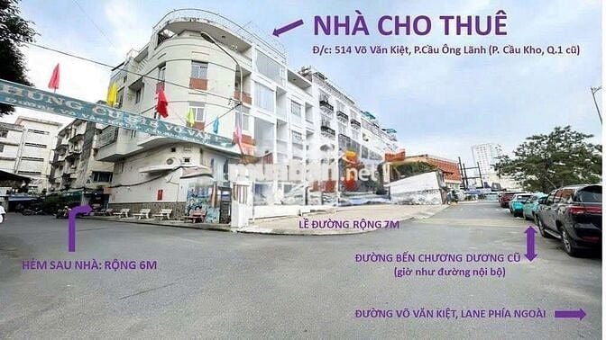 Chính chủ cho thuê nhà góc 2 Mặt tiền đường quận 1 giá chỉ 55 triệu