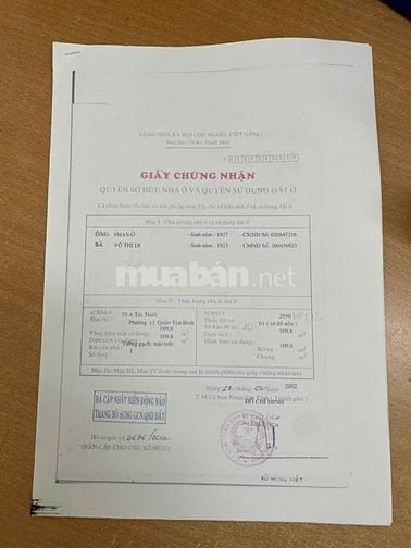 Bán Nhà : 75A Tái Thiết - P.11 - Q.Tân Bình -dt:4,5x24,5m nở hầu 5m 1L
