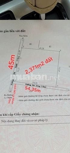 2,371m2 góc 2MT xe hơi cách MT Lý Nhơn 70, An Thới Đông, CG